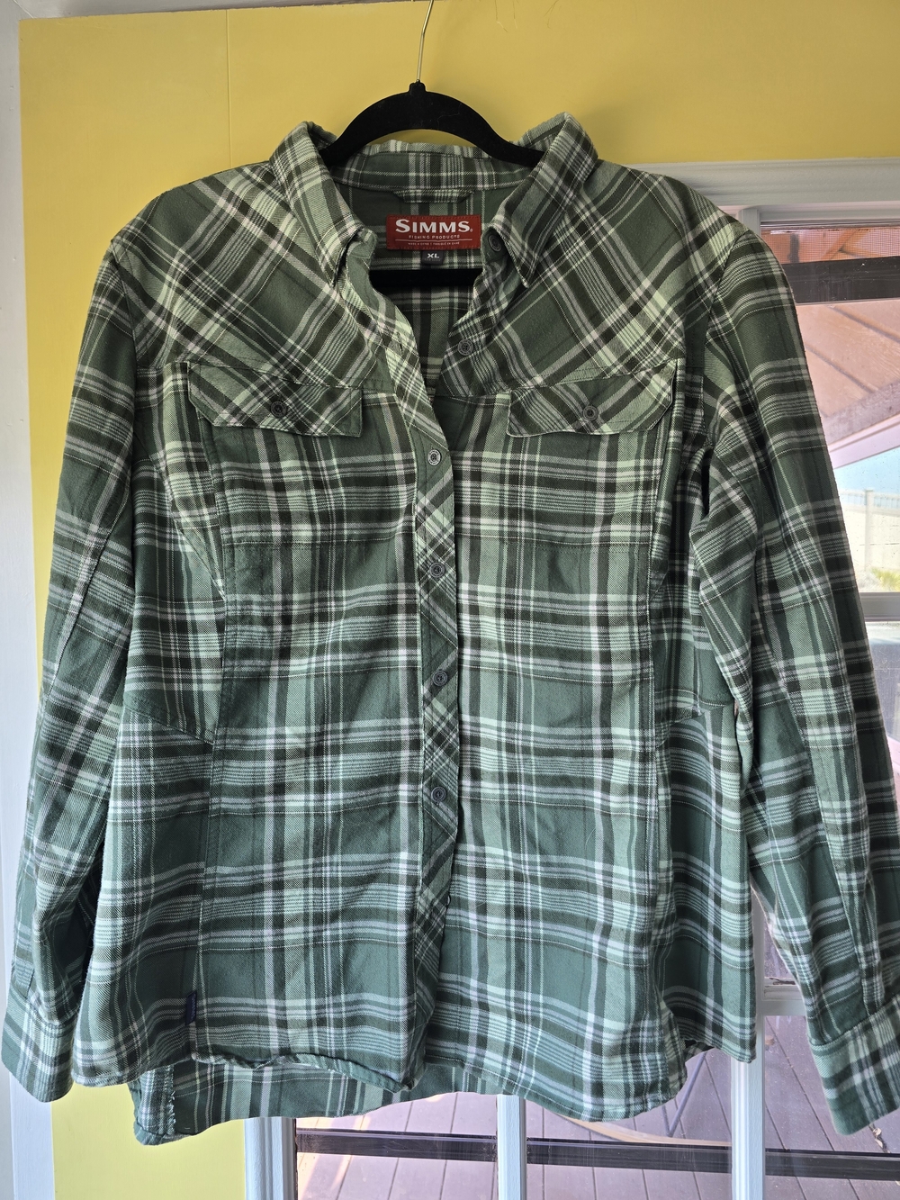 Simms Green Plaid Button-Up Shirt XL